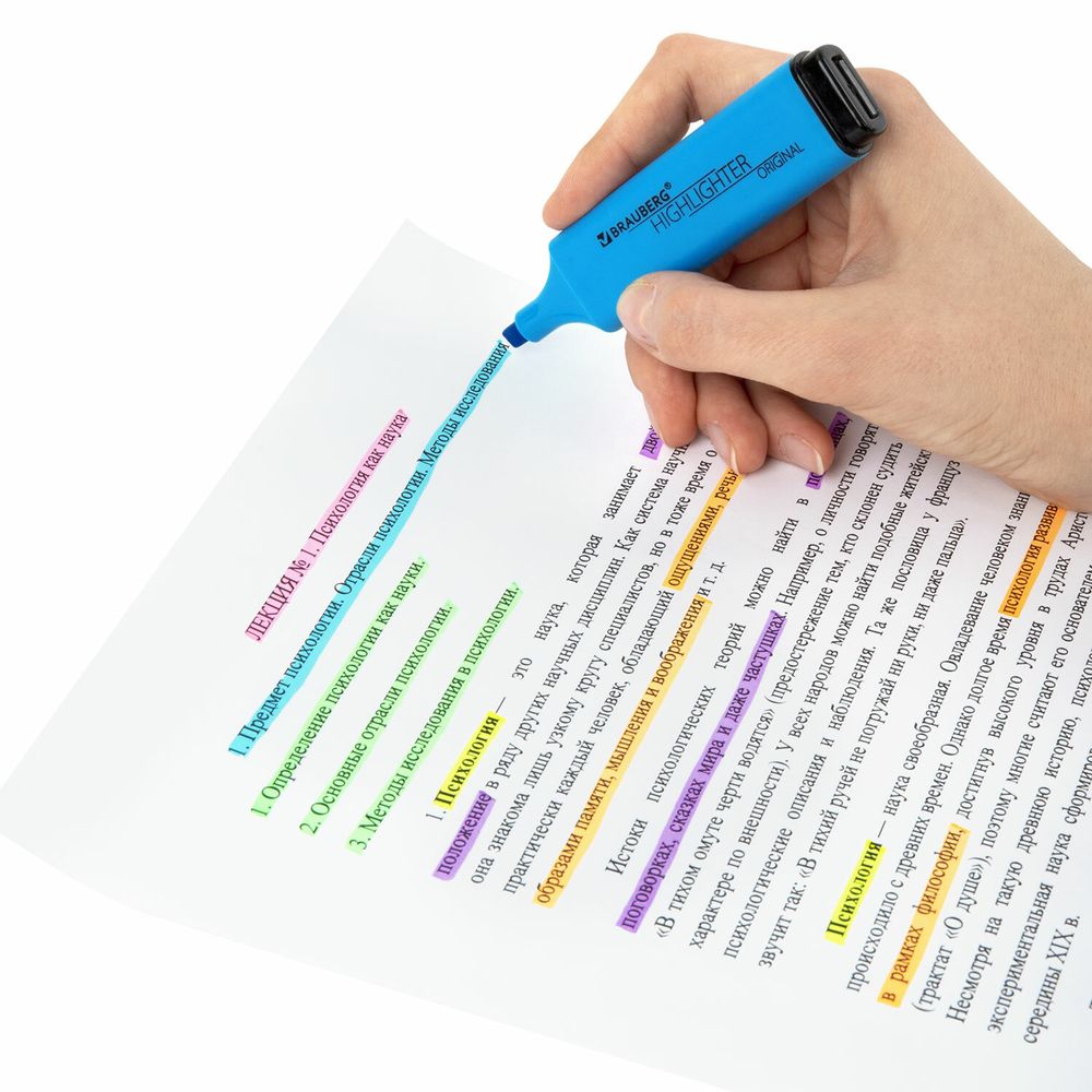 Набор текстовыделителей 6 ЦВЕТОВ, BRAUBERG "ORIGINAL NEON", линия письма 1-5 мм
