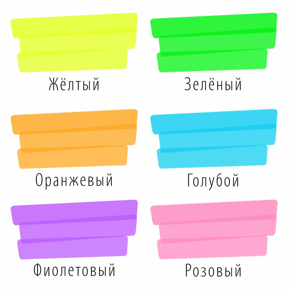 Набор текстовыделителей 6 ЦВЕТОВ, BRAUBERG "ORIGINAL NEON", линия письма 1-5 мм