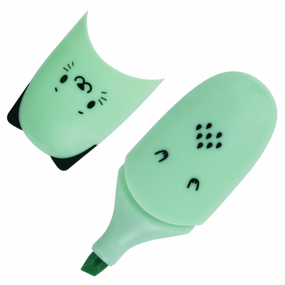 Набор текстовыделителей мини 12 ЦВЕТОВ BRAUBERG KIDS "CUTE CATS", линия 1-5 мм