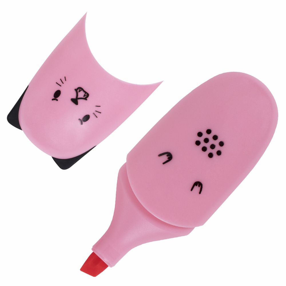 Набор текстовыделителей мини 12 ЦВЕТОВ BRAUBERG KIDS "CUTE CATS", линия 1-5 мм