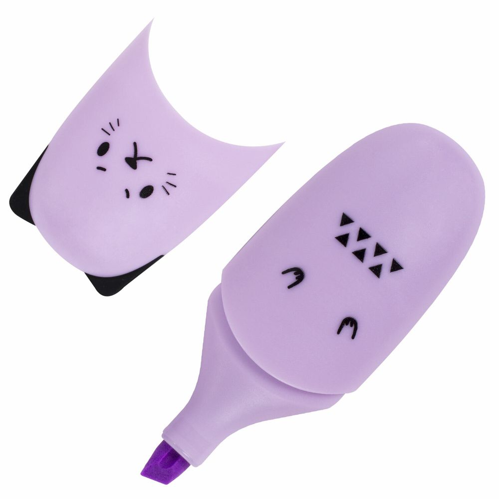 Набор текстовыделителей мини 12 ЦВЕТОВ BRAUBERG KIDS "CUTE CATS", линия 1-5 мм