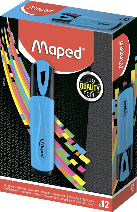 Маркер-выделитель Maped Fluo Peps Classic, голубой