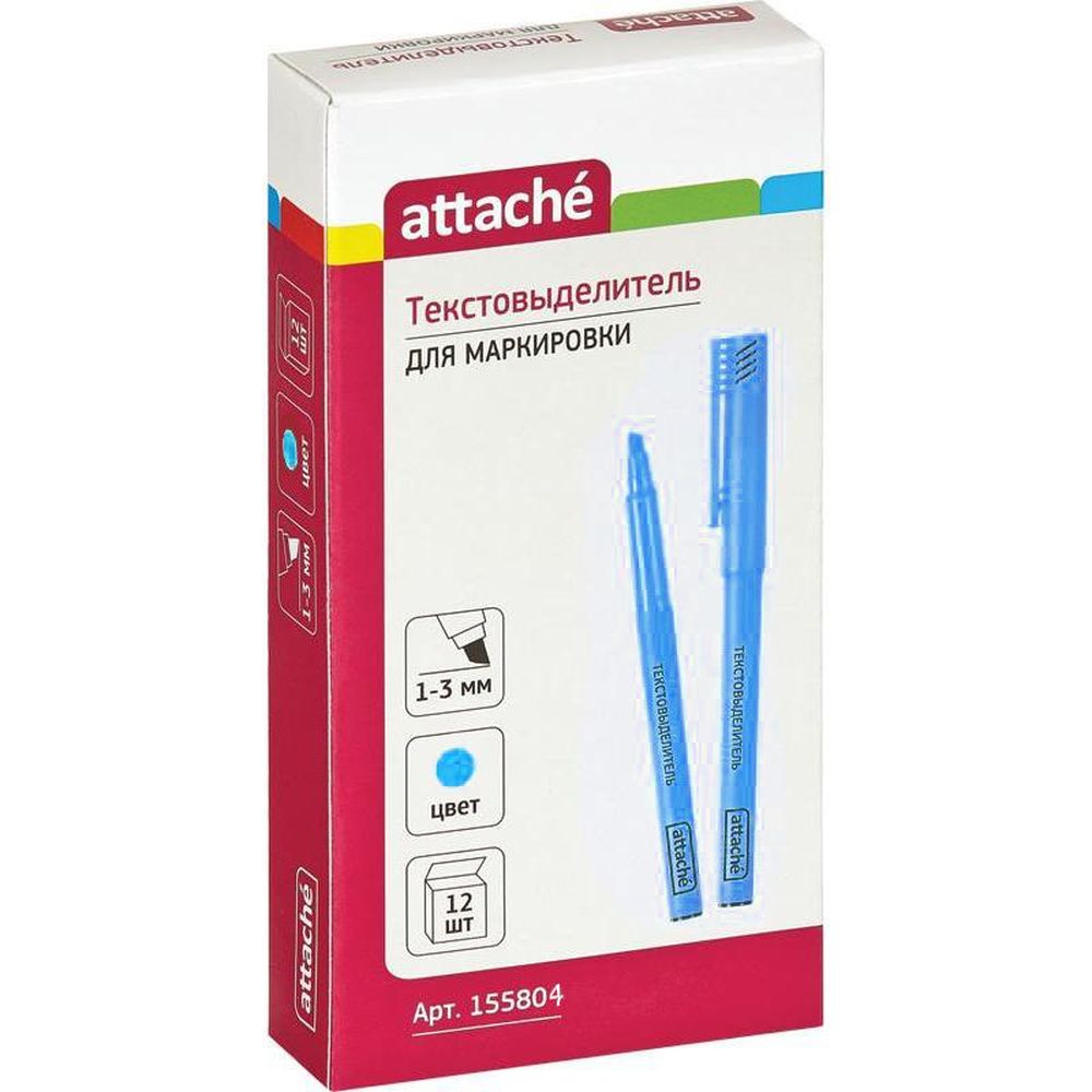 Текстовыделитель  Attache синий 1-3мм.