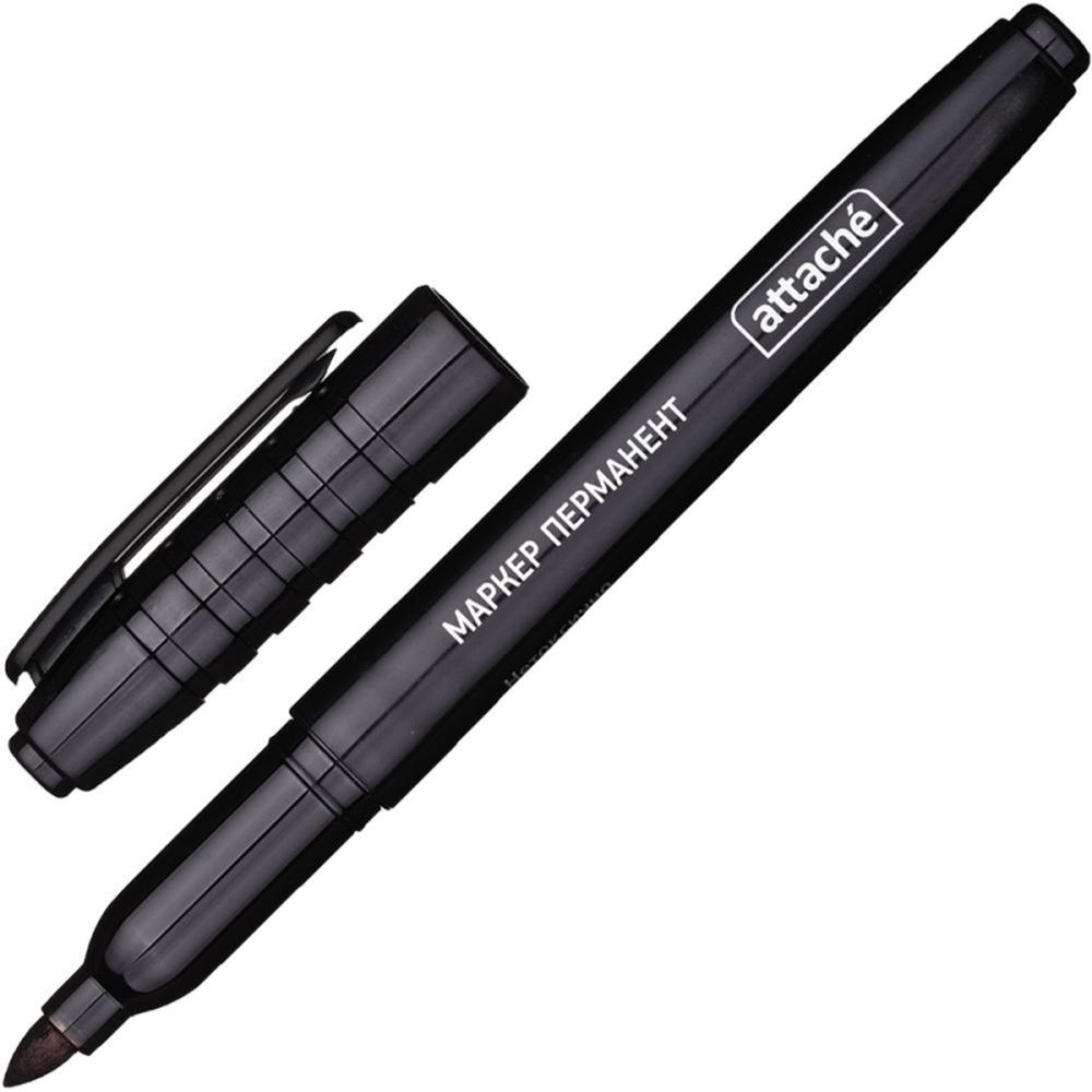 Маркер перманент Attache, 1,5-3мм, черный