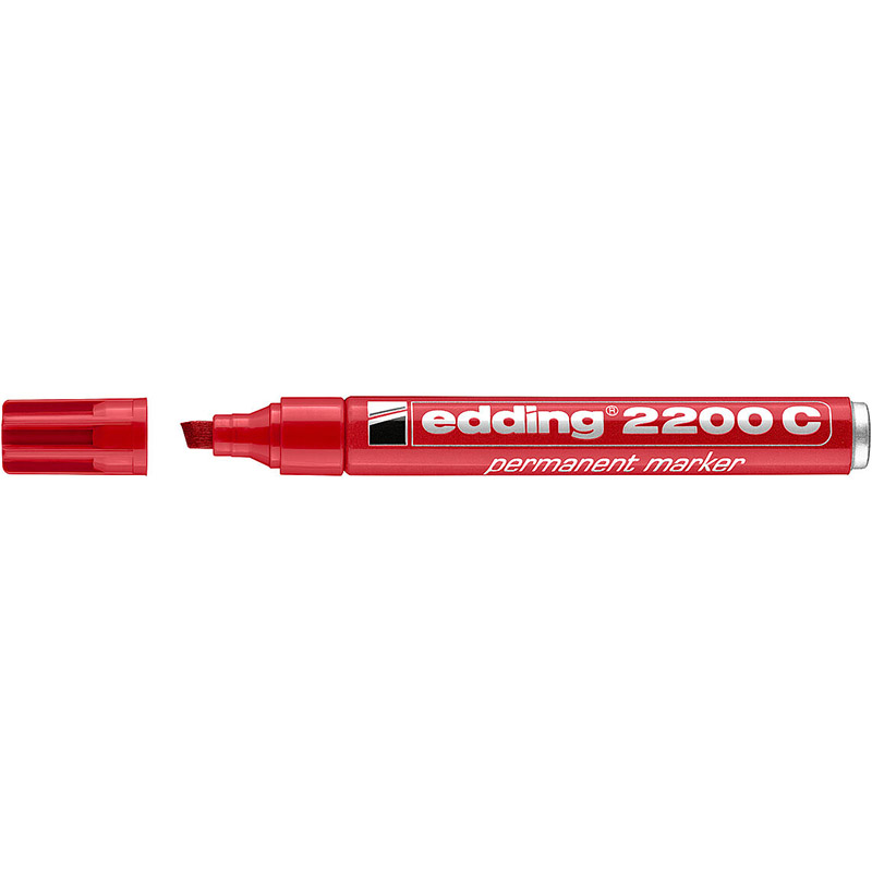 Маркер перманент Edding 2200C/002, 1-5мм, заправляемый, красный