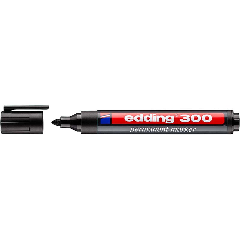 Маркер перманент Edding 300/001, 1,5-3мм, черный