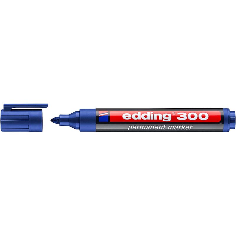 Маркер перманент Edding 300/003, 1,5-3мм, синий