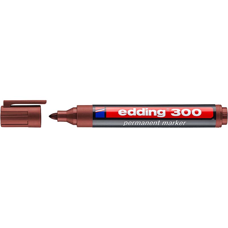 Маркер перманент Edding 300/007, 1,5-3мм, коричневый