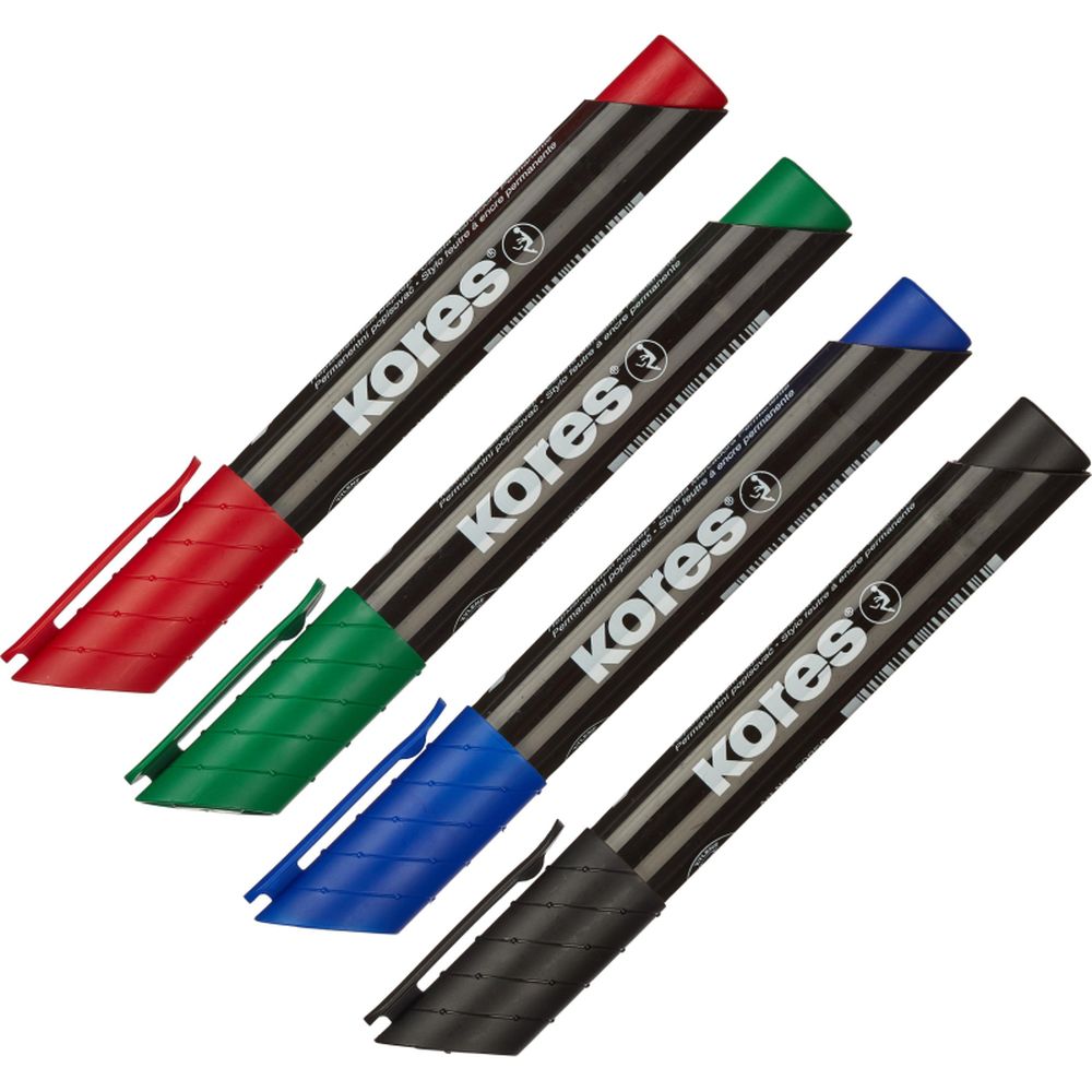 Набор маркеров перманент Kores, 1,5-3мм, 4шт/уп