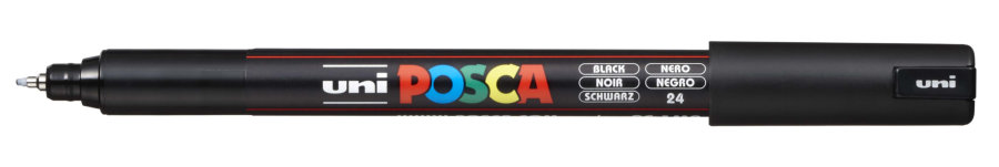 Маркер акриловый UNI  POSCA PC-1MR, чёрный, 0.7 мм, наконечник игольчатый