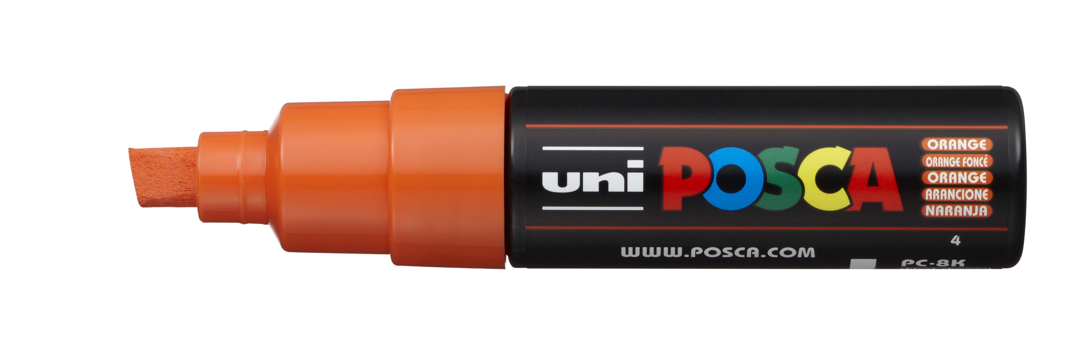 Маркер акриловый UNI  POSCA PC-8K, оранжевый, до 8.0 мм, наконечник скошенный