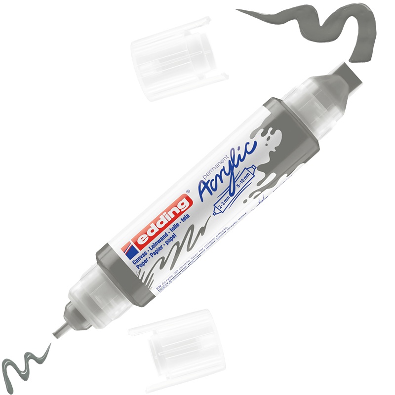 Маркер-линер акриловый edding, двухсторонний, 3D, наконечники 2-3 мм и 5-10 мм Антрацит