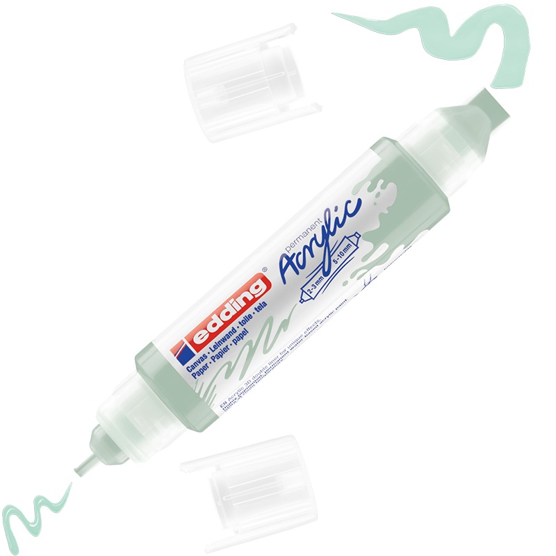 Маркер-линер акриловый edding, двухсторонний, 3D, наконечники 2-3 мм и 5-10 мм Мягкая мята
