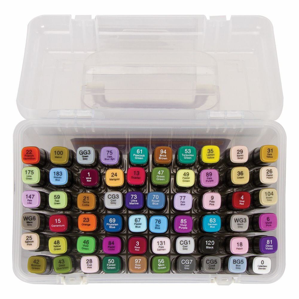 Маркеры для скетчинга двусторонние BRAUBERG ART DEBUT "BLACK", НАБОР 60 шт., пластиковый кейс