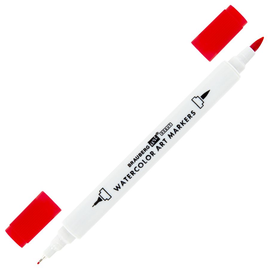 Маркеры акварельные для скетчинга двусторонние (кисть и линер) 60 цветов, BRAUBERG ART DEBUT