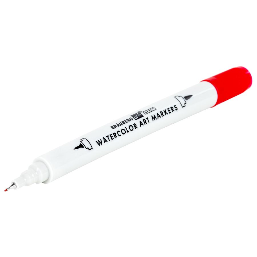 Маркеры акварельные для скетчинга двусторонние (кисть и линер) 60 цветов, BRAUBERG ART DEBUT