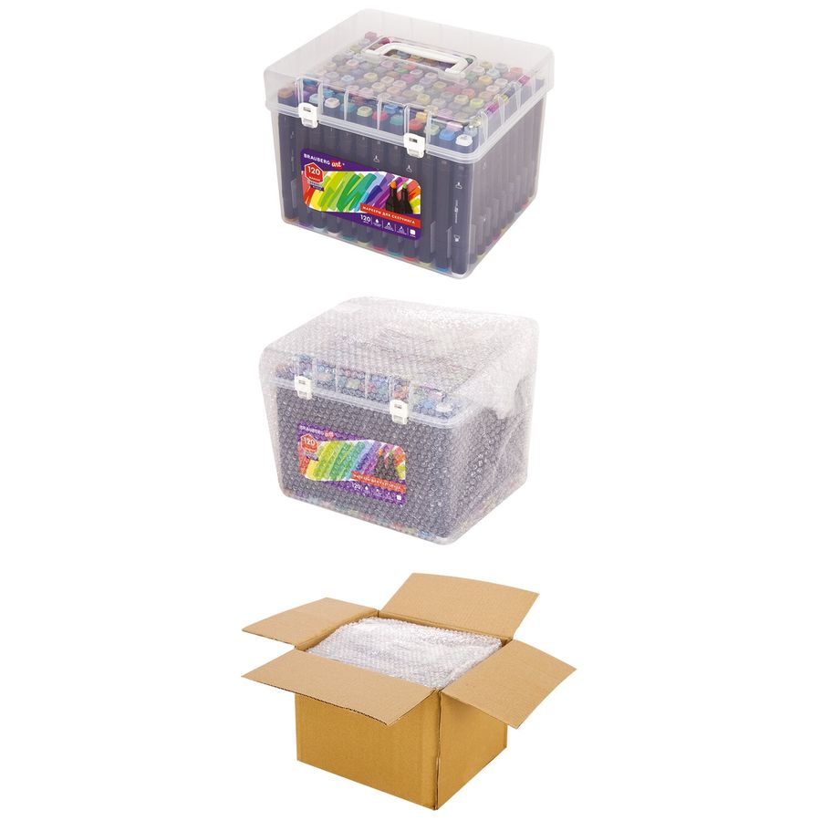 Маркеры для скетчинга двусторонние BRAUBERG ART DEBUT "BLACK", НАБОР 120 шт., пластиковый кейс