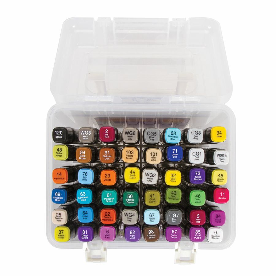 Маркеры для скетчинга двусторонние BRAUBERG ART DEBUT "BLACK", НАБОР 48 шт., пластиковый кейс