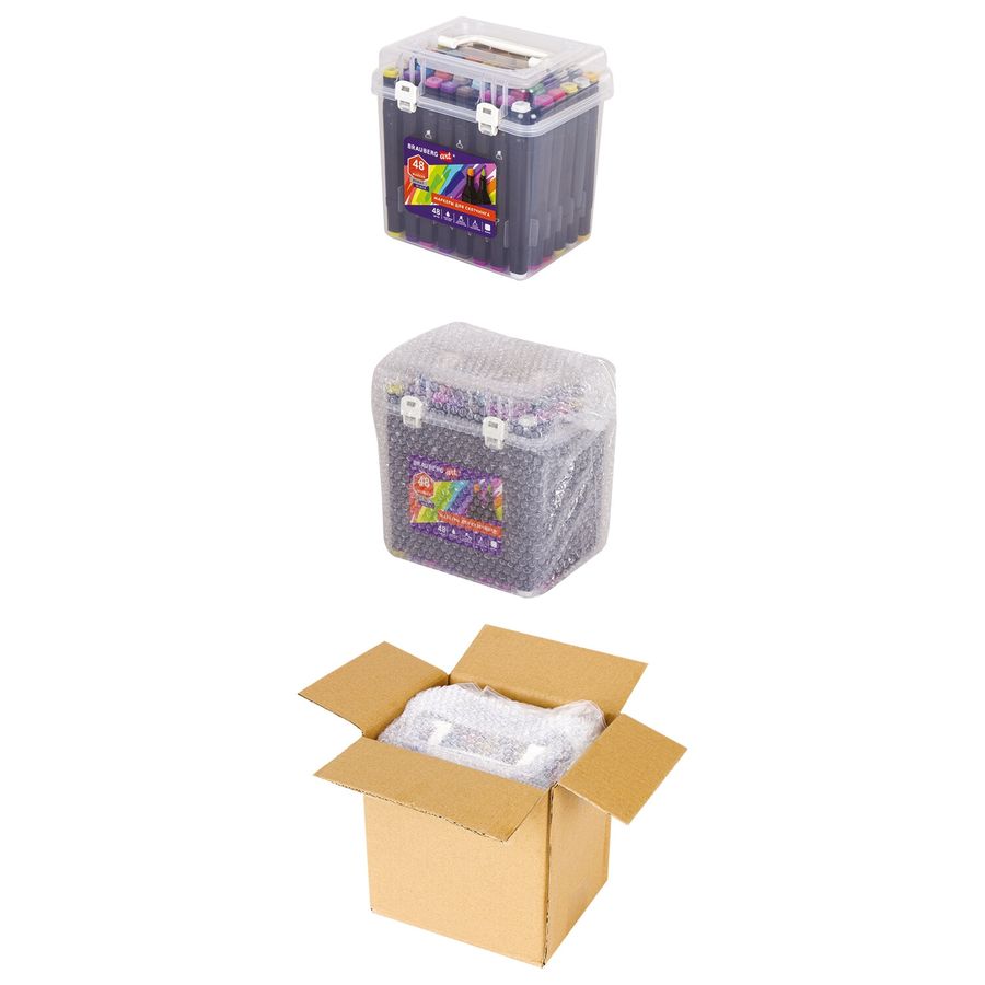 Маркеры для скетчинга двусторонние BRAUBERG ART DEBUT "BLACK", НАБОР 48 шт., пластиковый кейс