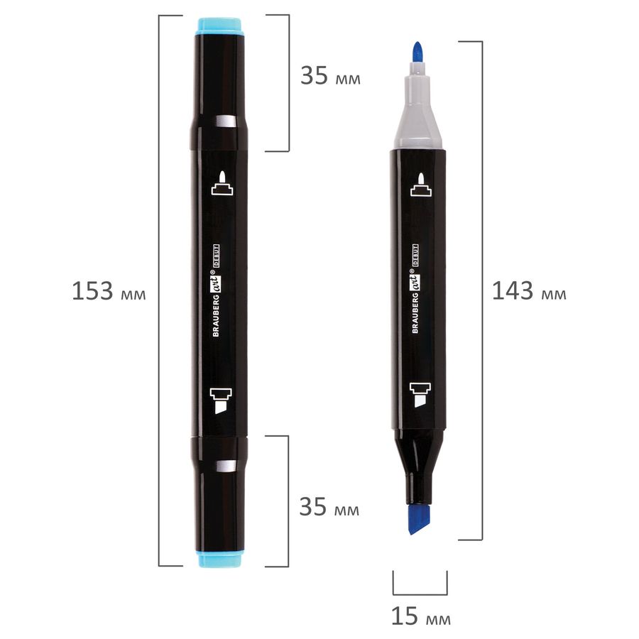 Маркеры для скетчинга двусторонние BRAUBERG ART DEBUT "BLACK", НАБОР 80 шт., пластиковый кейс