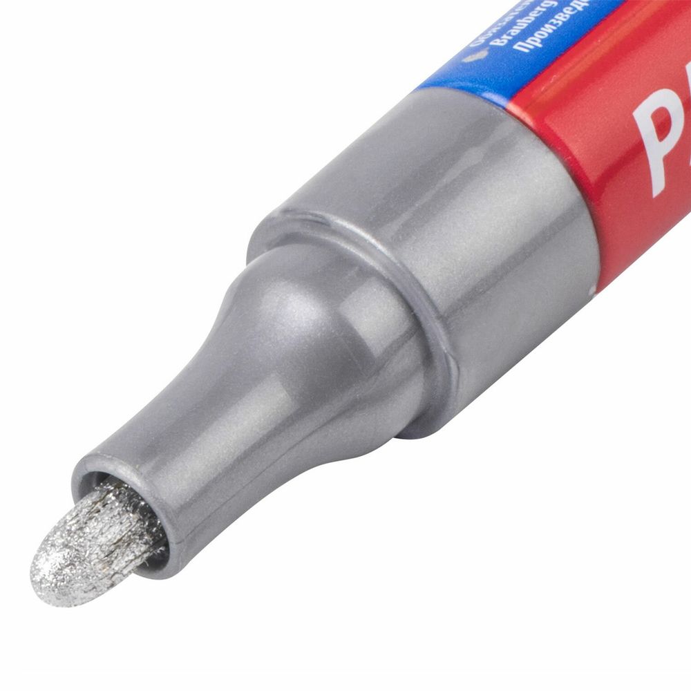 Маркер-краска лаковый EXTRA (paint marker) 4 мм, СЕРЕБРЯНЫЙ, УСИЛЕННАЯ НИТРО-ОСНОВА, BRAUBERG