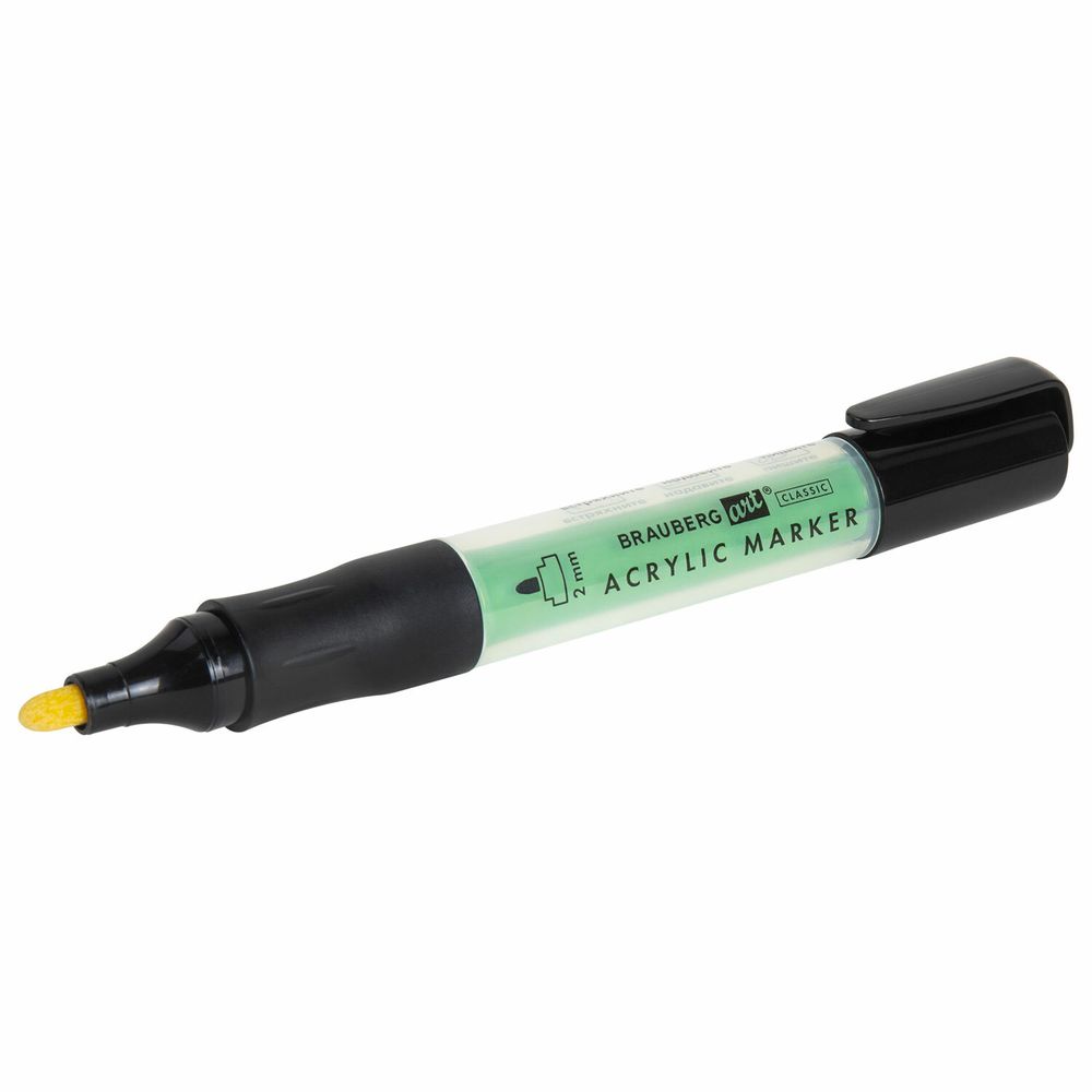 Маркеры акриловые для рисования и хобби, 12 ярких цветов, линия 2 мм, BRAUBERG ART CLASSIC
