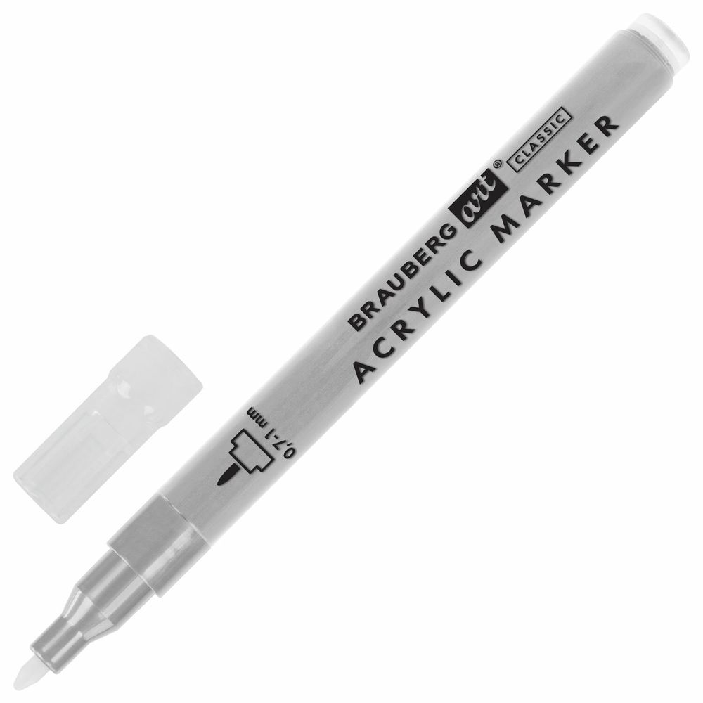 Маркеры акриловые для рисования и хобби, 2 цвета ЗОЛОТО/СЕРЕБРО, линия 0,7-1 мм, BRAUBERG ART