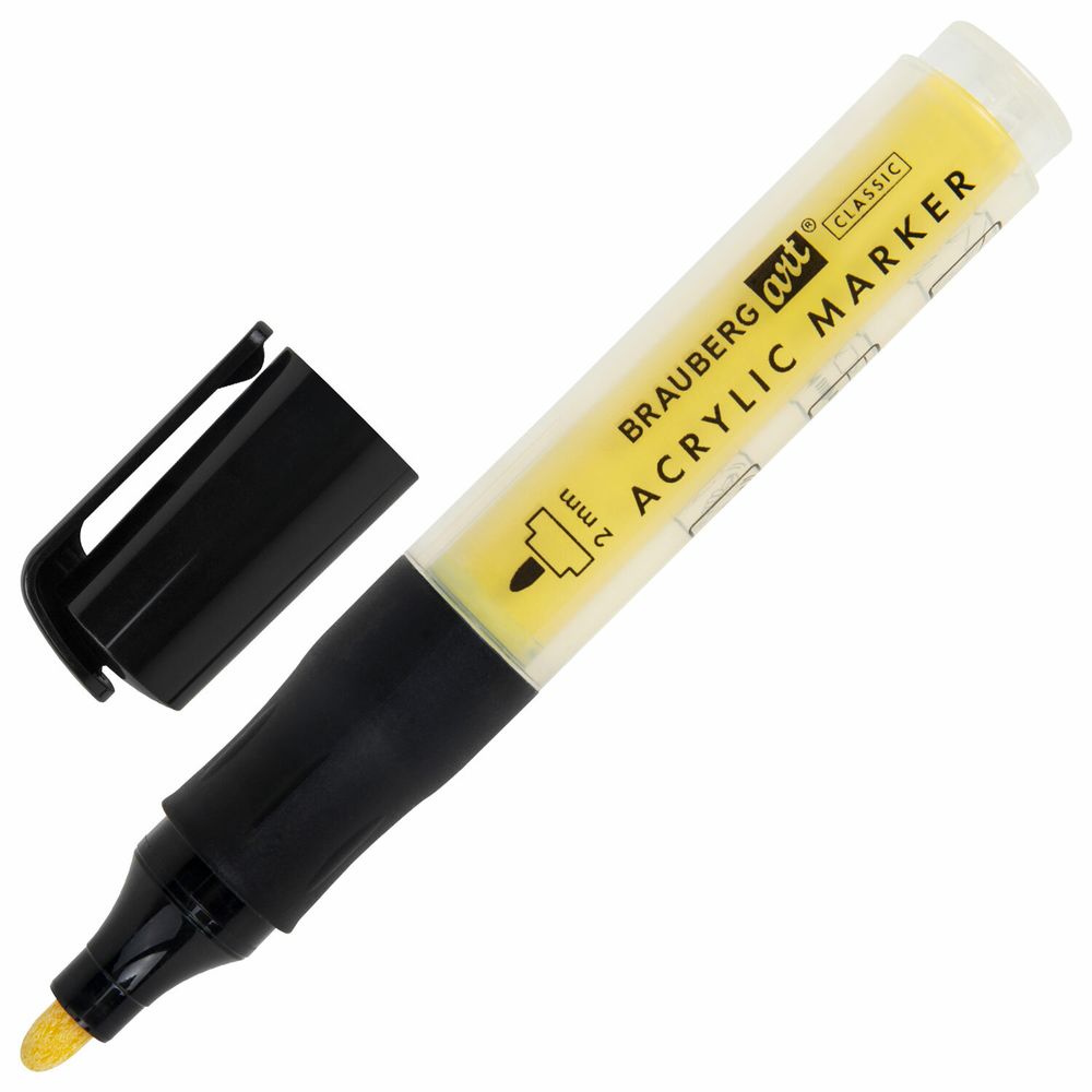 Маркеры акриловые для рисования и хобби, 20 ярких цветов, линия 2 мм, BRAUBERG ART CLASSIC