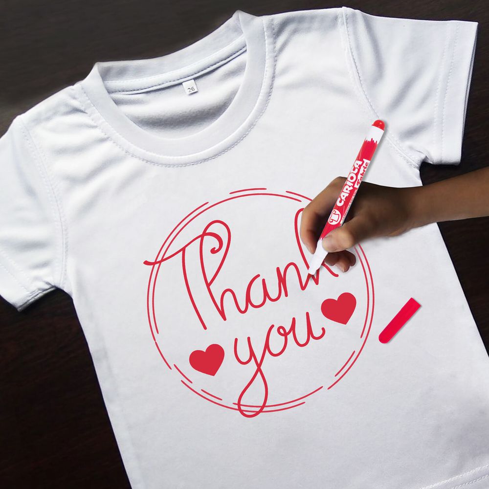 Маркеры для ткани CARIOCA (Италия) "Fabric", 10 цветов, круглый наконечник 2,6 мм