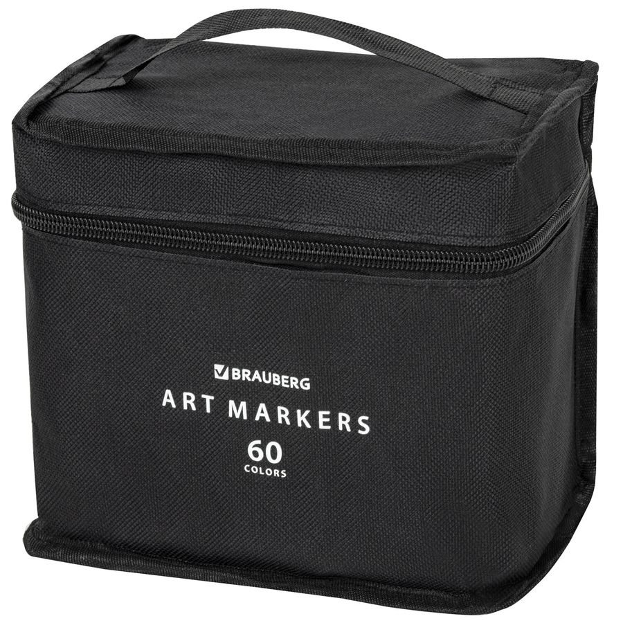 Маркеры для скетчинга двусторонние, НАБОР 60 шт., текстильный чехол, BRAUBERG