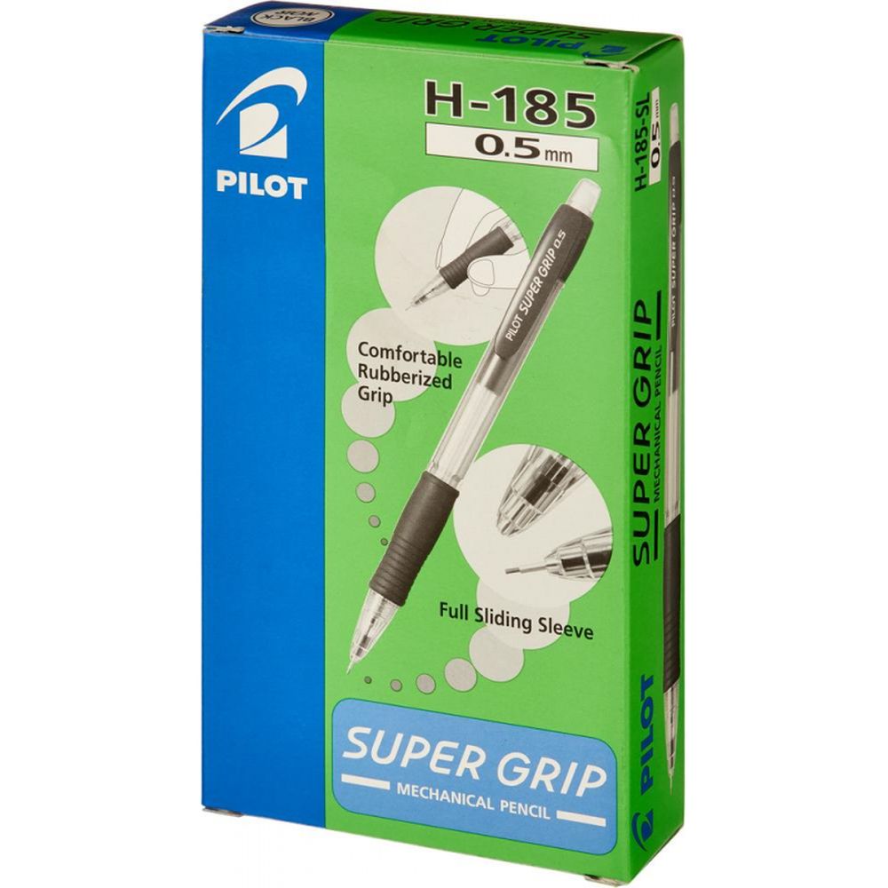 Автокарандаш Pilot SuperGrip H-185-SL-B, 0,5мм, черный