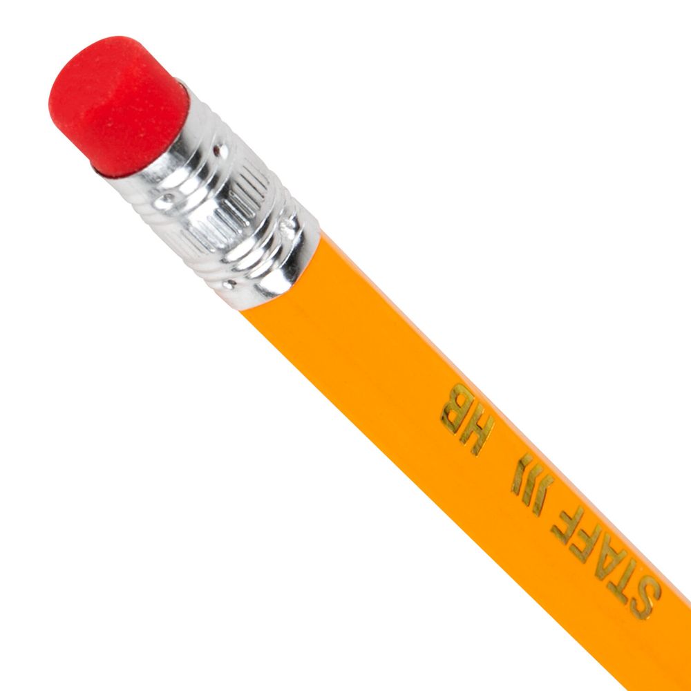 Карандаши чернографитные простые с ластиком HB, ВЫГОДНАЯ УПАКОВКА КОМПЛЕКТ 72 штуки, STAFF