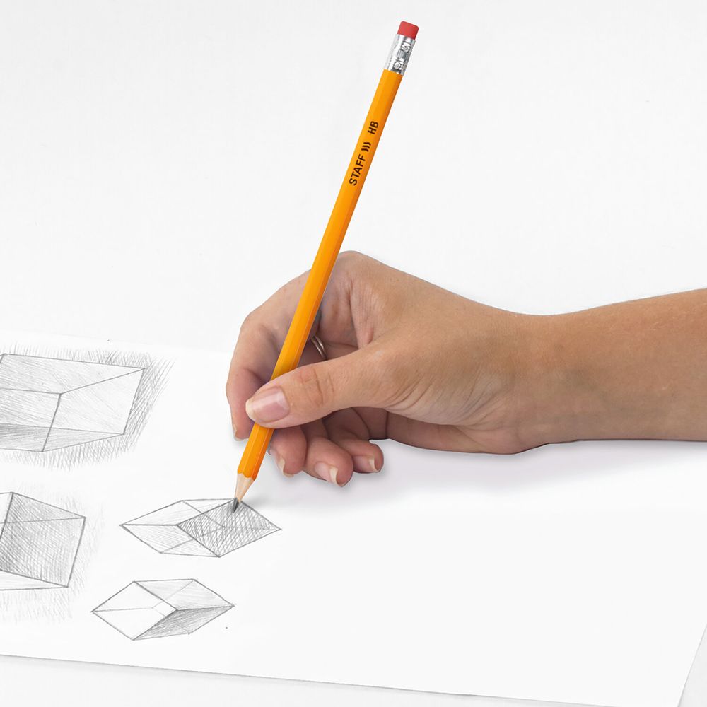 Карандаши чернографитные простые с ластиком HB, ВЫГОДНАЯ УПАКОВКА КОМПЛЕКТ 72 штуки, STAFF