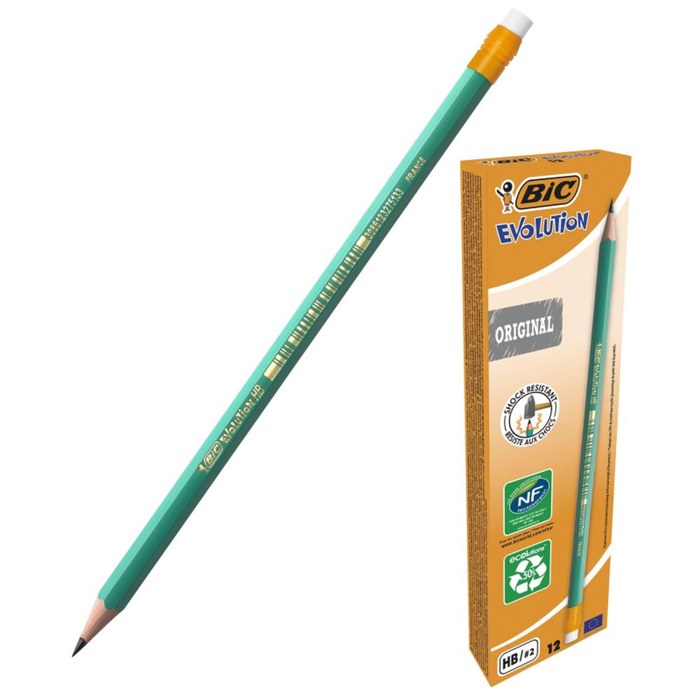 Карандаш чернографитовый BIC EVOLUTION с ластиком
