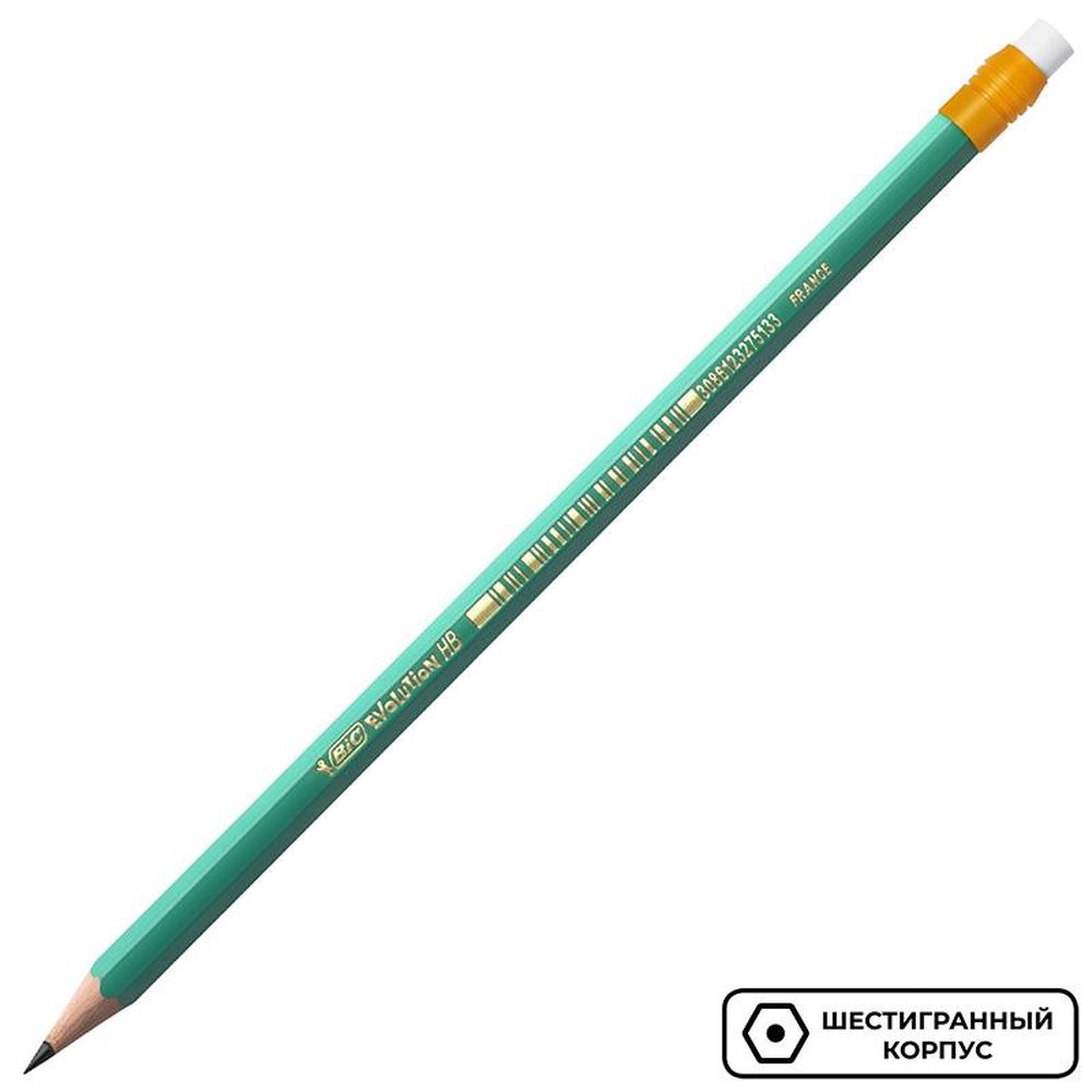 Карандаш чернографитовый BIC EVOLUTION с ластиком
