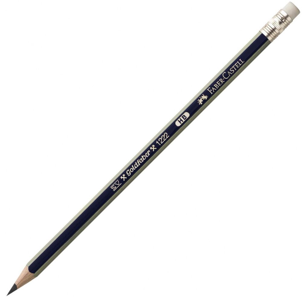 Карандаш чернографитовый Faber-Castell GOLDFABER 1222, НВ, с ластиком