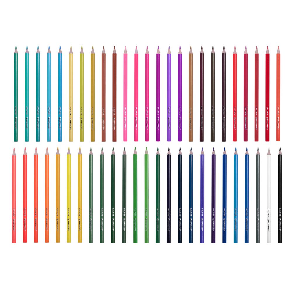 Карандаши цветные BRAUBERG PREMIUM 50 цветов в тубе, трехгранные, грифель 3,3 мм, натуральное дерево