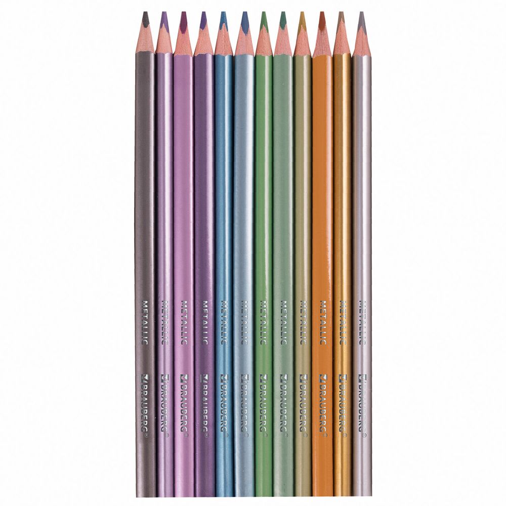 Карандаши цветные BRAUBERG, 60 цветов (Базовые, Металлик, Неон, Пастель, Телесные), трехгранные, грифель 3 мм, натуральное дерево