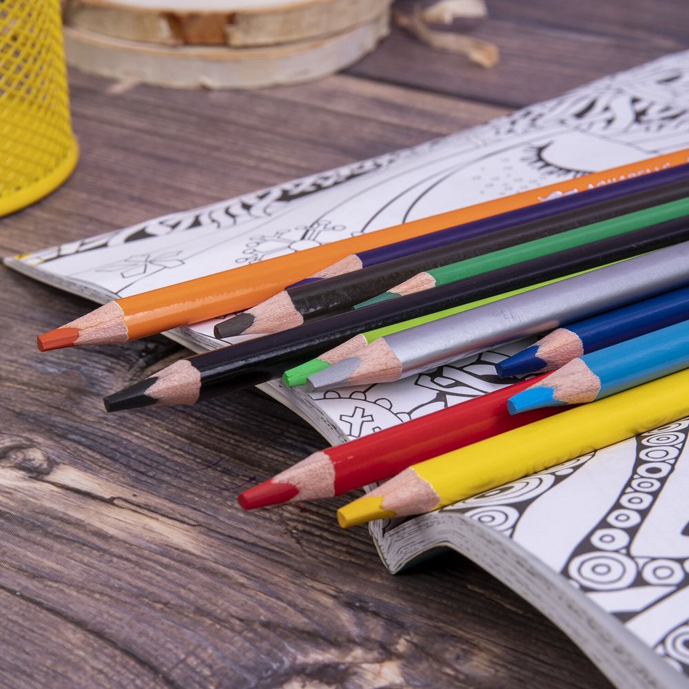 Карандаши цветные акварельные BRAUBERG PREMIUM AQUARELLE, 12 цветов, трехгранные, утолщенный грифель 4 мм, натуральное дерево