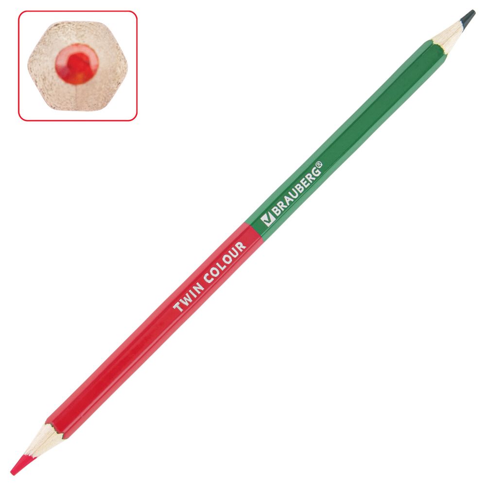 Карандаши цветные двусторонние BRAUBERG PREMIUM TWIN COLOUR, 24 шт., 48 цв., туба, шестигранные, грифель 3,3 мм, натуральное дерево