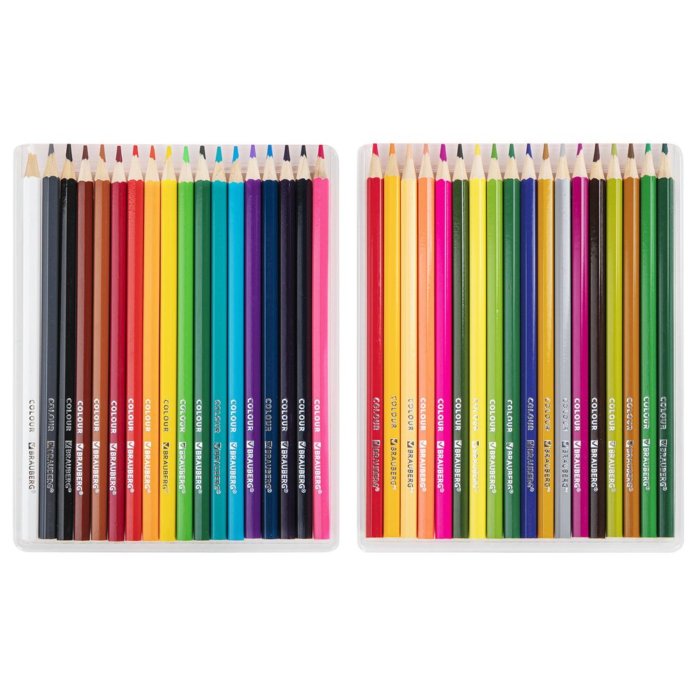 Карандаши цветные мягкие BRAUBERG АКАДЕМИЯ, 36 цветов, шестигранные, грифель 3 мм, натуральное дерево