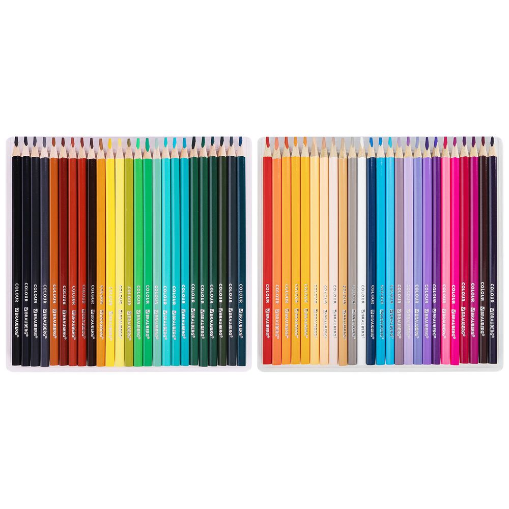 Карандаши цветные супермягкие яркие BRAUBERG MAX, 50 цветов, трехгранные, грифель 3,3 мм, натуральное дерево