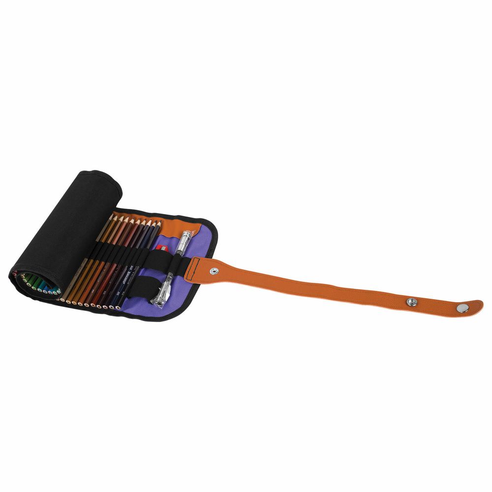 Карандаши цветные супермягкие яркие классические в пенале-скрутке BRAUBERG MAX 50 цветов + держатель и точилка, натуральное дерево