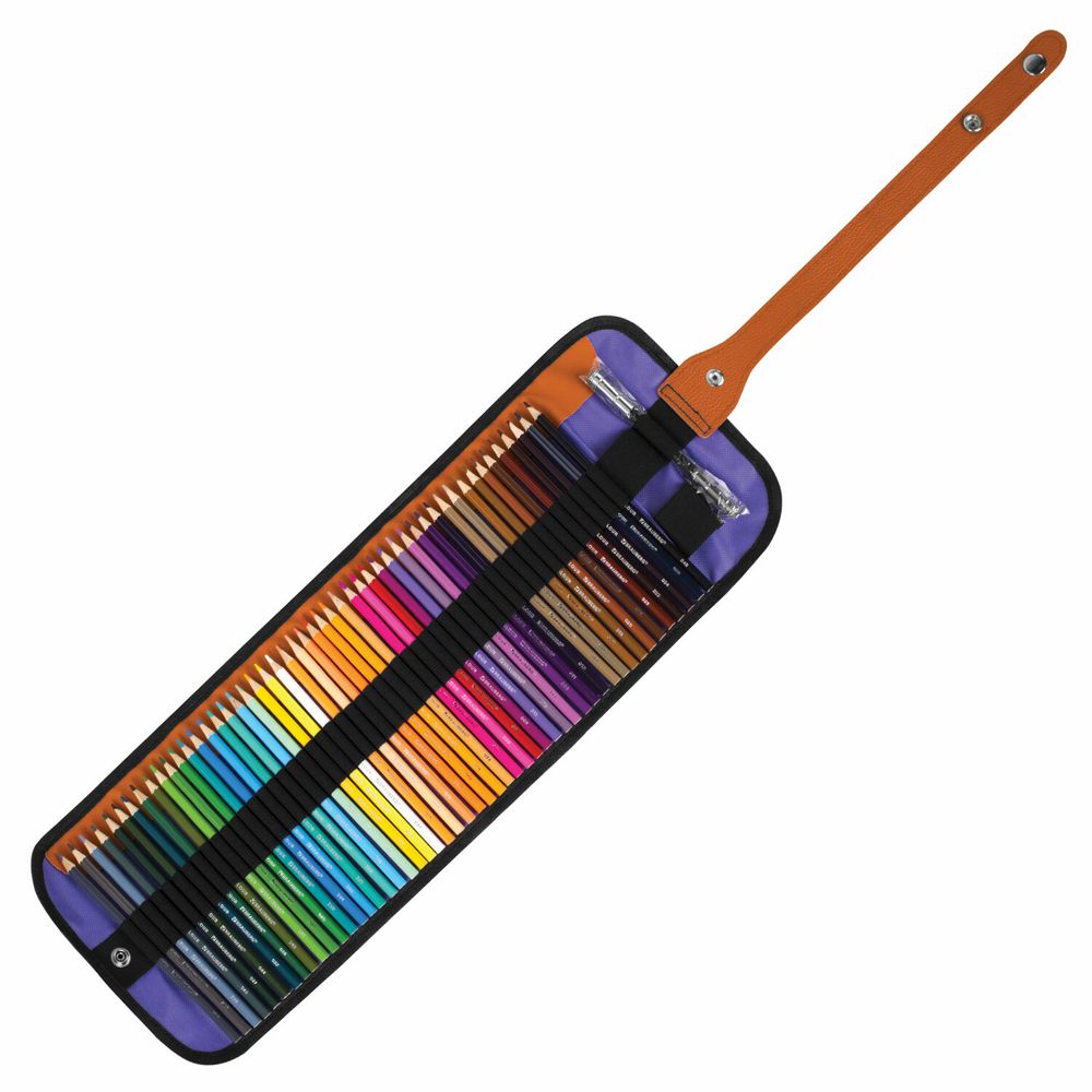 Карандаши цветные супермягкие яркие классические в пенале-скрутке BRAUBERG MAX 50 цветов + держатель и точилка, натуральное дерево