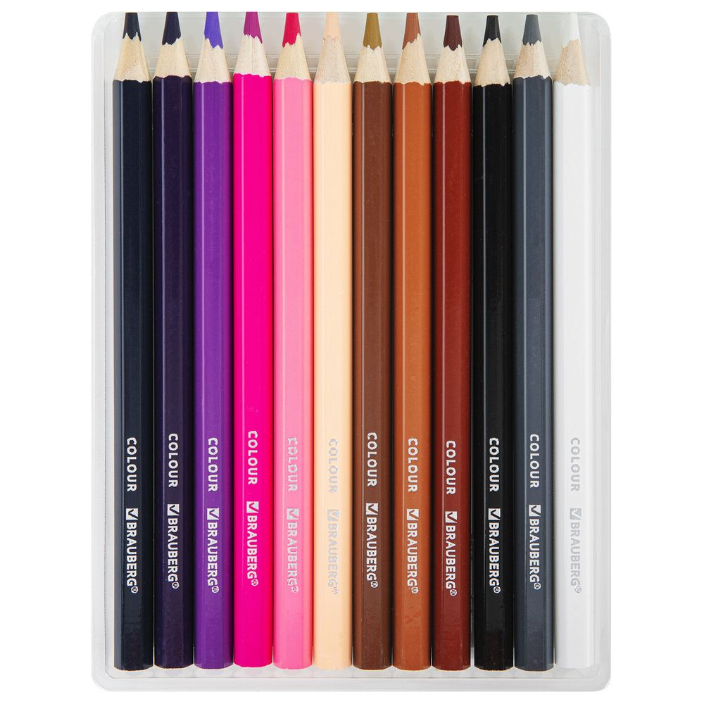 Карандаши цветные утолщенные BRAUBERG KIDS, 24 цвета, шестигранные, грифель 5 мм, натуральное дерево