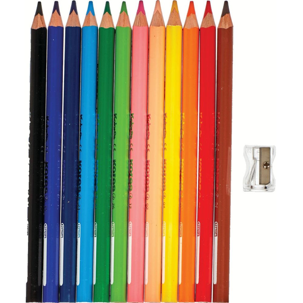 Карандаши цветные Kores Jumbo, 12 цв.+ точилка