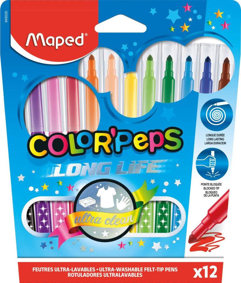 Фломастеры Maped Color Peps, 12 цв.