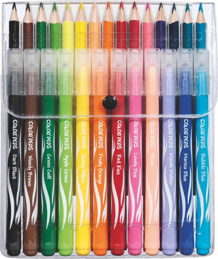 Набор для рисования, MAPED COLOR′PEPS KIT, 12 фломастеров + 15 цветных карандашей, в футляре