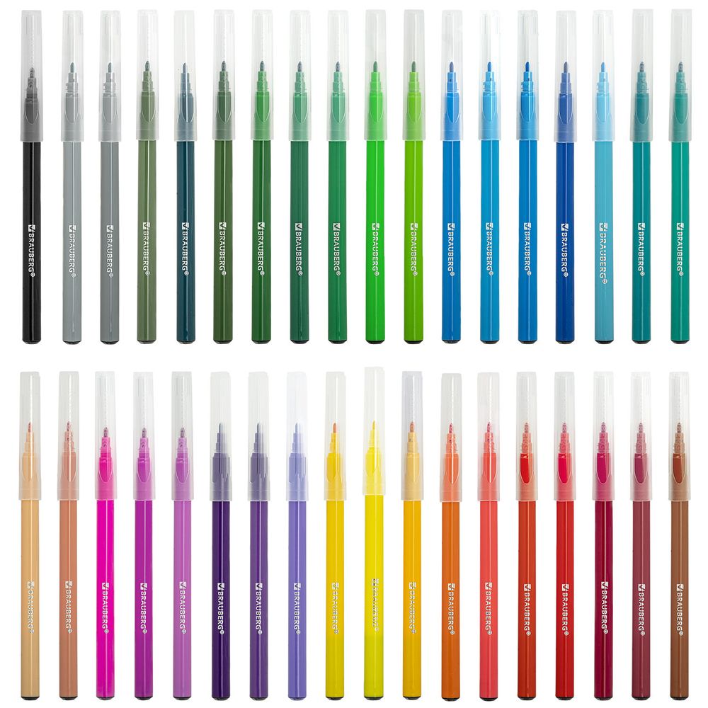 Фломастеры BRAUBERG PREMIUM, 36 цветов, КЛАССИЧЕСКИЕ, вентилируемый колпачок, ПВХ-упаковка