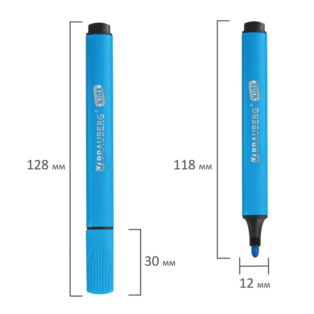 Фломастеры в пластиковом кейсе трехгранные утолщенные УЛЬТРАСМЫВАЕМЫЕ, BRAUBERG KIDS, 24 цвета